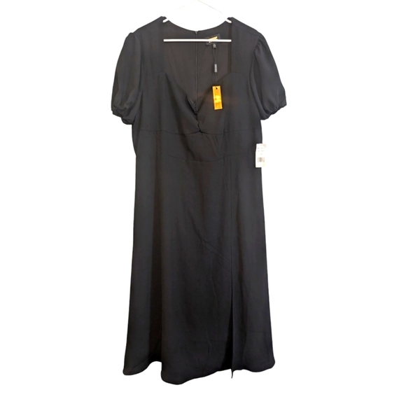 Alexia Admor NWT black Gracie Dress 1X A Line Dress Short Bubble Sleeve - Picture 1 of 15